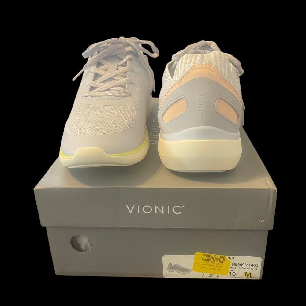 Vionic Women's Light Gray and Pale Pink Sneakers